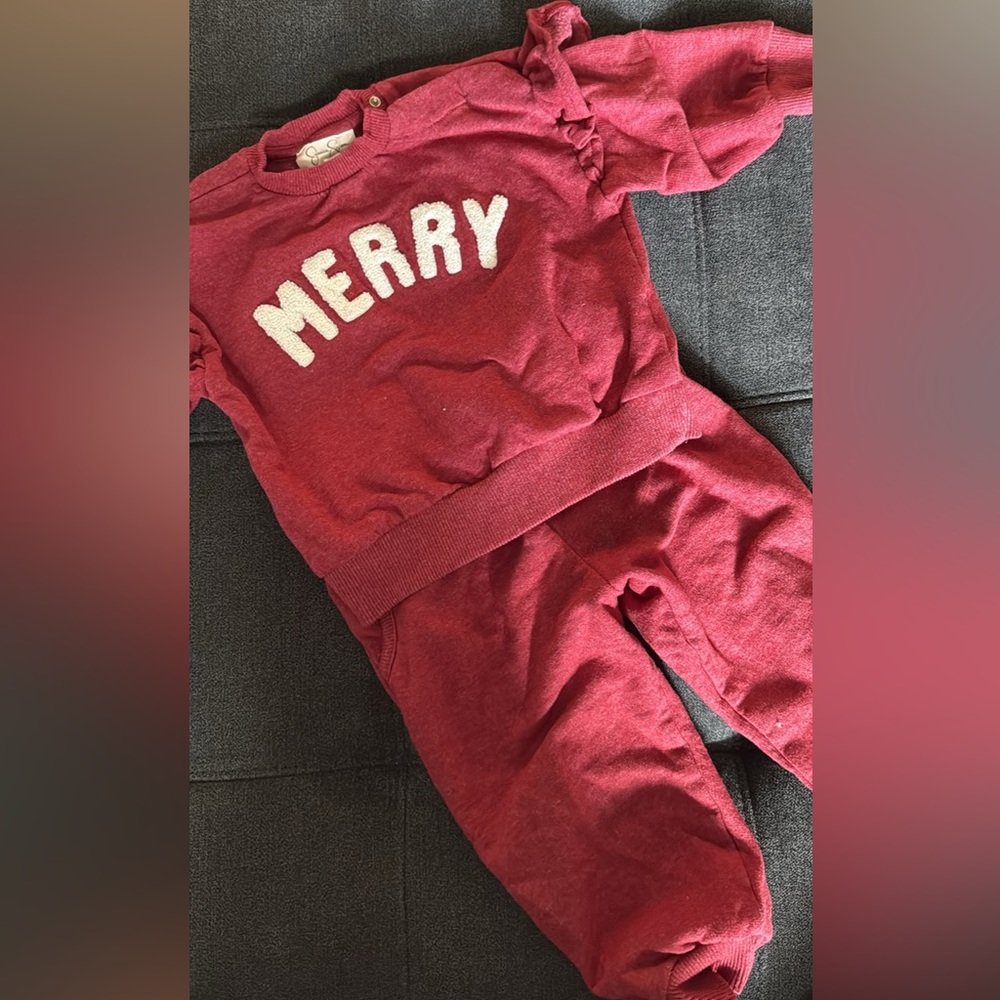 Jessica Simpson Red 'Merry' Sweatshirt Set